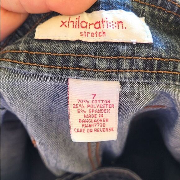 Vintage Y2K Xhilaration Dark Wash Belted Capri Jeans - Picture 4 of 5